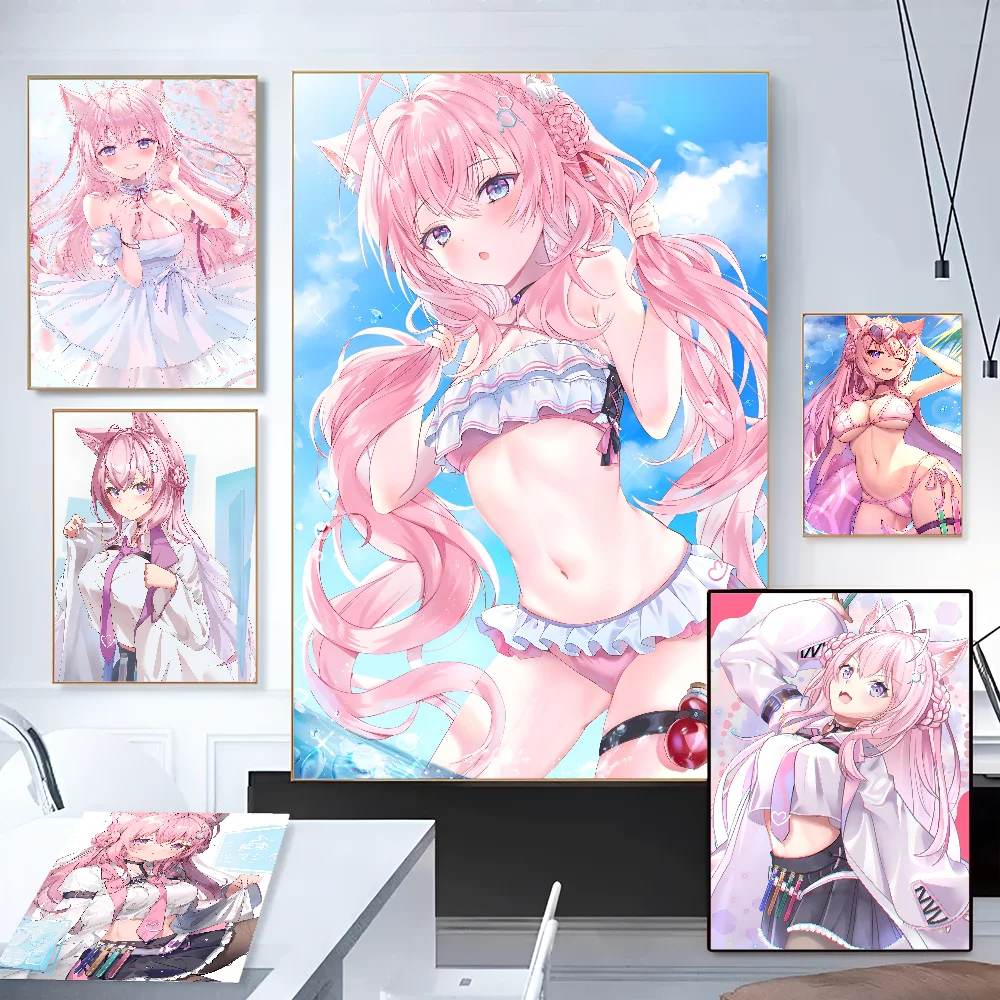 Игра аниме Hololive Hakui Koyori постер с бумажным принтом для дома гостиной спальни входа