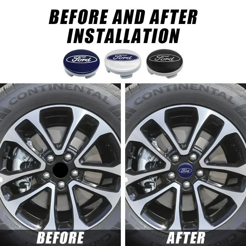 Комплект из 4 колпачков для центра диска колеса (54 мм) для Ford Focus 2 Mk3, Mondeo, Fusion, Ranger, Escort, Explorer, Mustang – аксессуары для колпаков ступиц (art.: 3920daab3232d) - 3920daab3232d