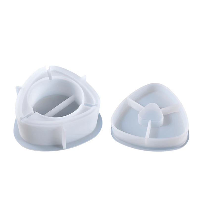 

HOT SALE 2Pcs Epoxy Storage Mould DIY Epoxy Silicone Mould Triangular Storage Mould With Lid