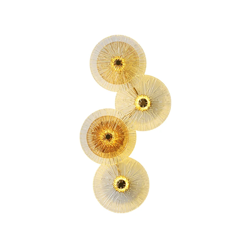 

Post Modern Luxury Gold Lustre Glass Wall Lamp for Living Room Decoration Bedroom Bedside Aisle Sofa Background Bathroom Cafe