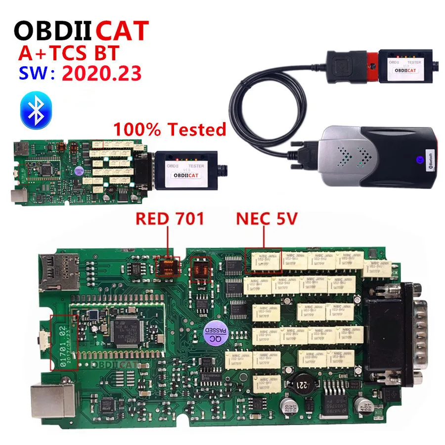 2021,11 новые A + Одноплатные новые VCI TCS Pro Multidiag Pro + Bluetooth V3.0 NEC Реле 9241A DS TCS PRO OBD2 для автомобилей/грузовиков