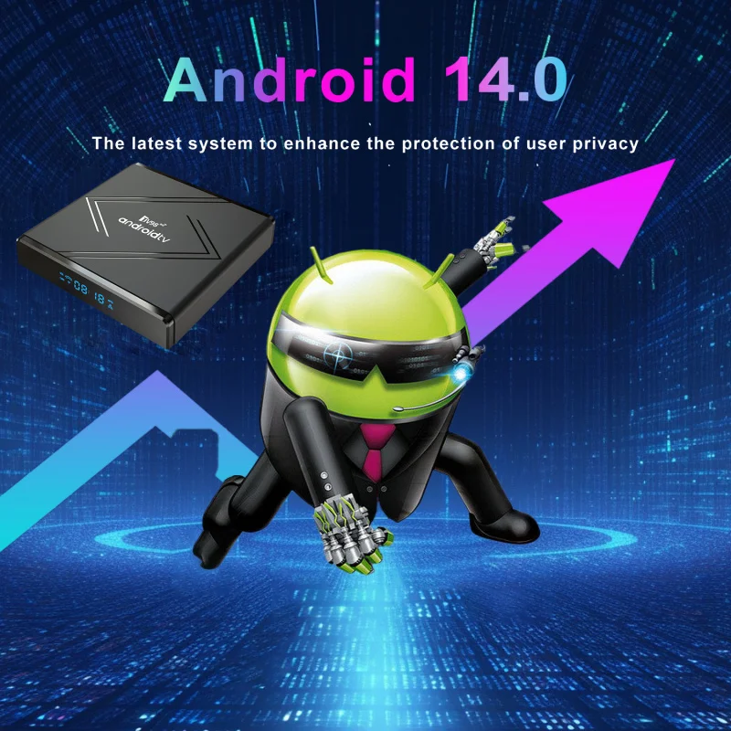 Фото Новый TV98 ATV Pro Plus TV Box Android 14, медиаплеер, 4G, 5G, двойной Wi-Fi6, 8K, 4K BT5.0, голосовой пульт дистанционного управления Allwinner H313, четырехъядерный процессор iptv №2