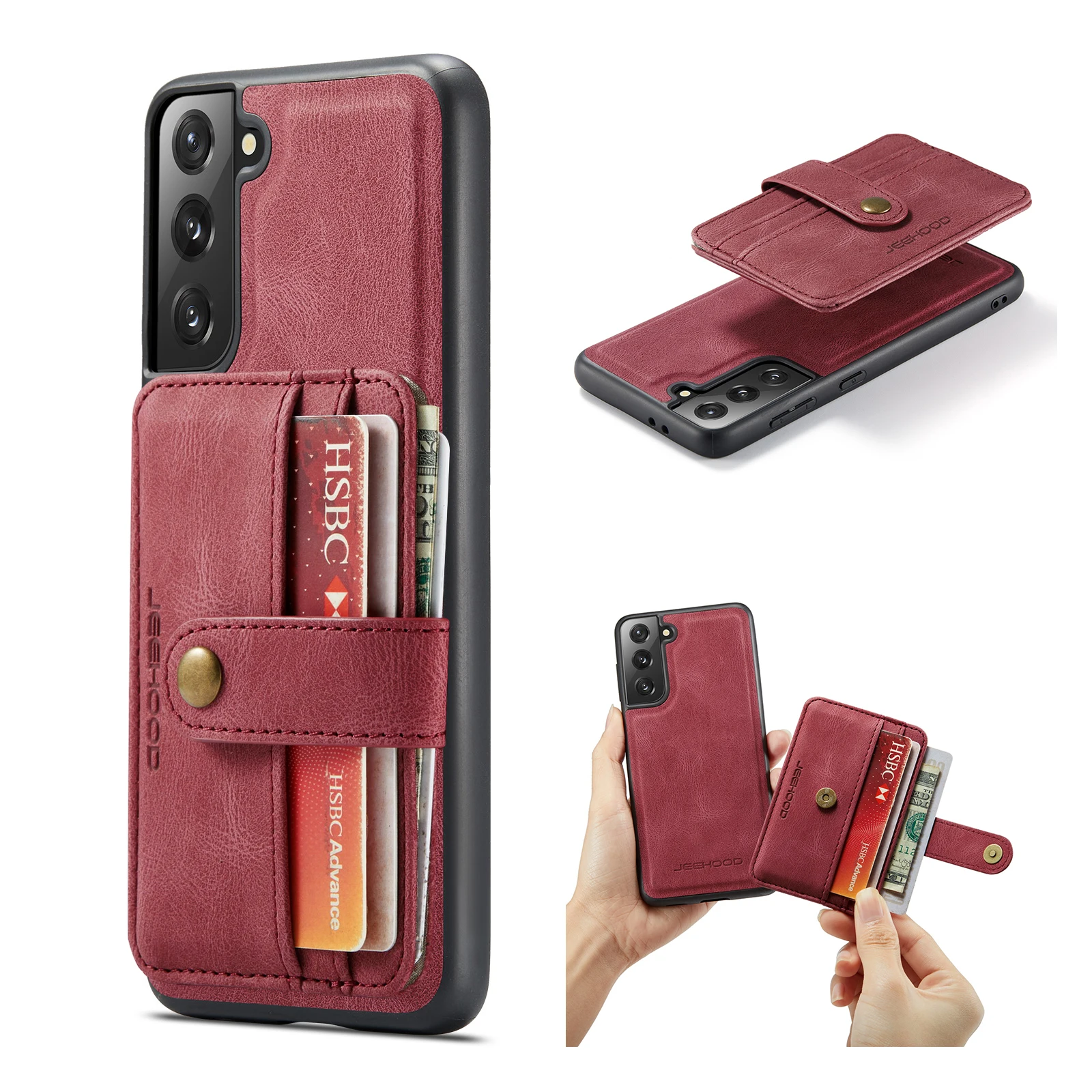 

Leather Case for Samsung Galaxy S20 Ultra Note 20 Wallet Card Cover for iPhone 12 11 Pro XS Max XR X SE 2022 8 7 6S 6 Plus 1