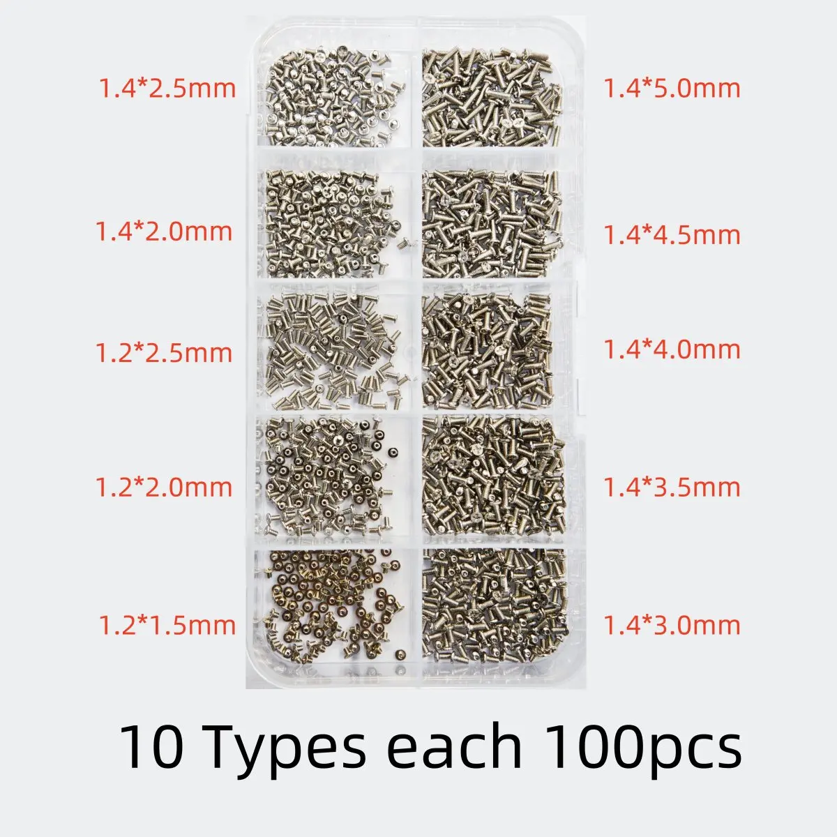 

Набор мини-винтов 1000 шт. 10 типов