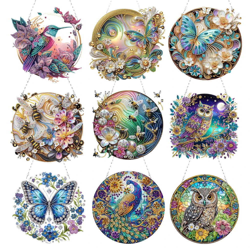 Двусторонняя алмазная живопись 5D Самодельные произведения искусства бабочки с