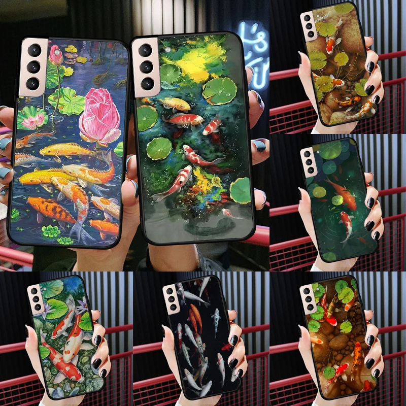 

Koi Carp Fish Painting Case For Samsung Galaxy S21 Ultra S20 FE S8 S9 S10 Plus Note 10 Note 20 S22 Ultra Coque