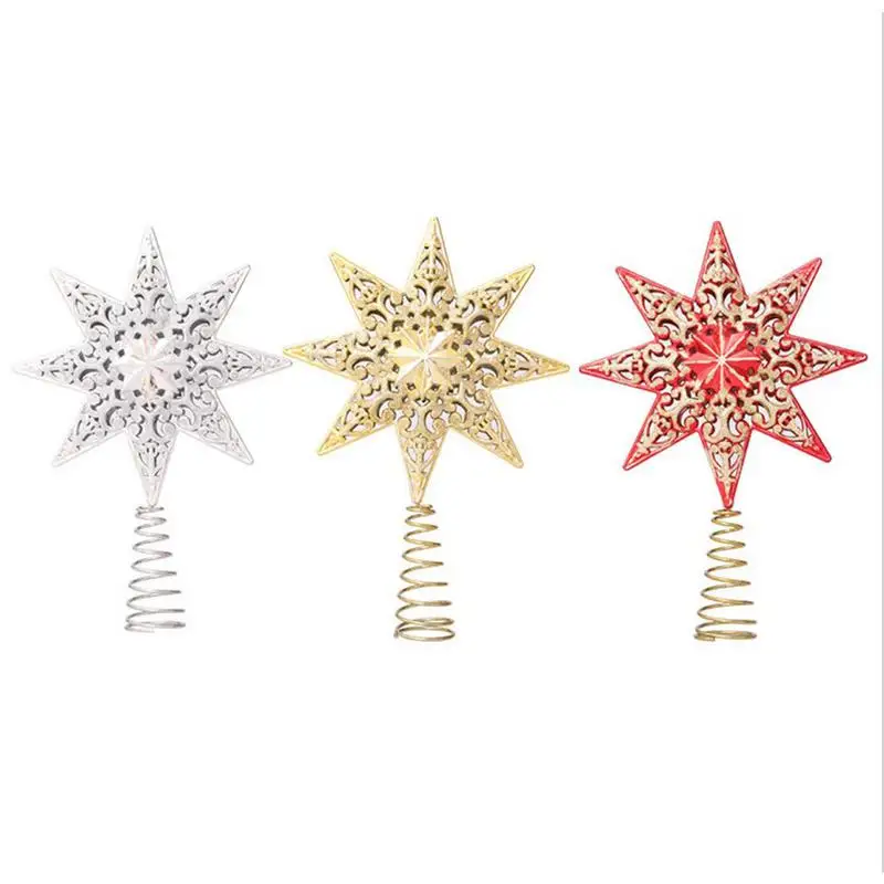 

Star Topper For Christmas Tree Iron Metal 8 Point Star Tree Topper Ornaments Exquisite Treetop For Coffee Shop Hotel Bar