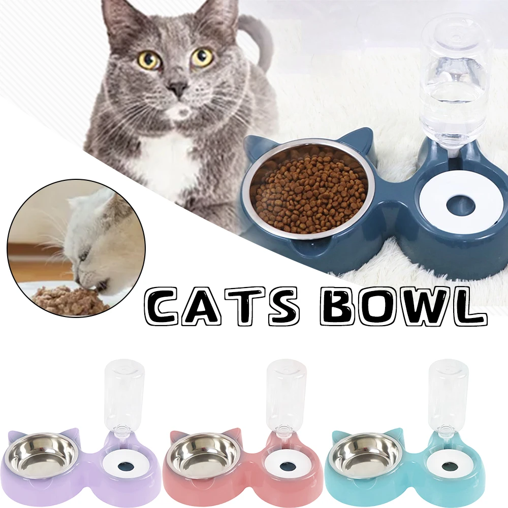 

Newest 3 in 1 Dog Cat Double Bowl Feeder Detachable Pet Automatic Water Dispenser for Small Medium Size Dog Cat Pet Feeder