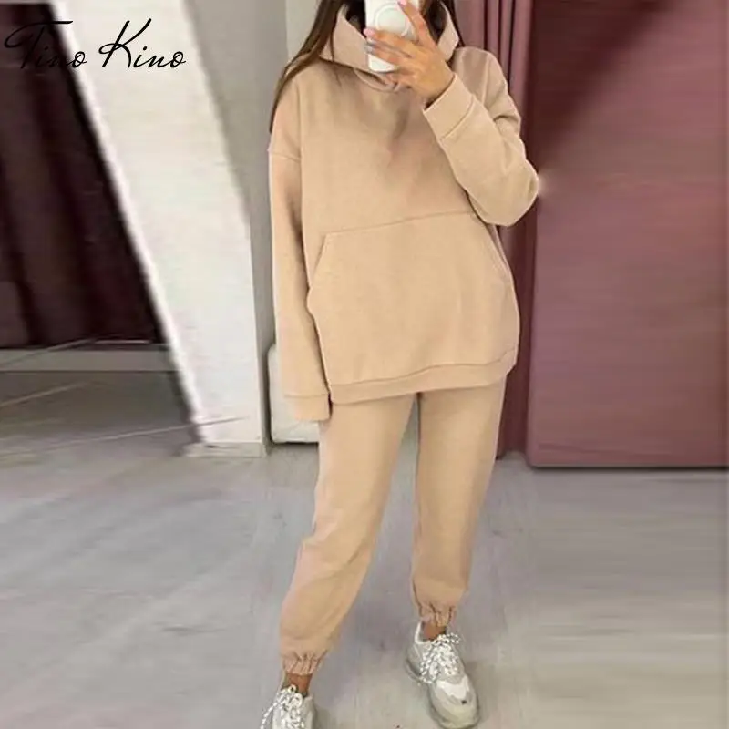 Флисовый женский спортивный костюм с толстовкой комплект из двух предметов