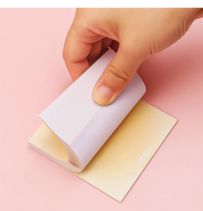 

Yatniee 50 Sheets Gradient Solid Color Sticky Notes Memo Pad Notes Students Message Sticky Notepad Office School Stati