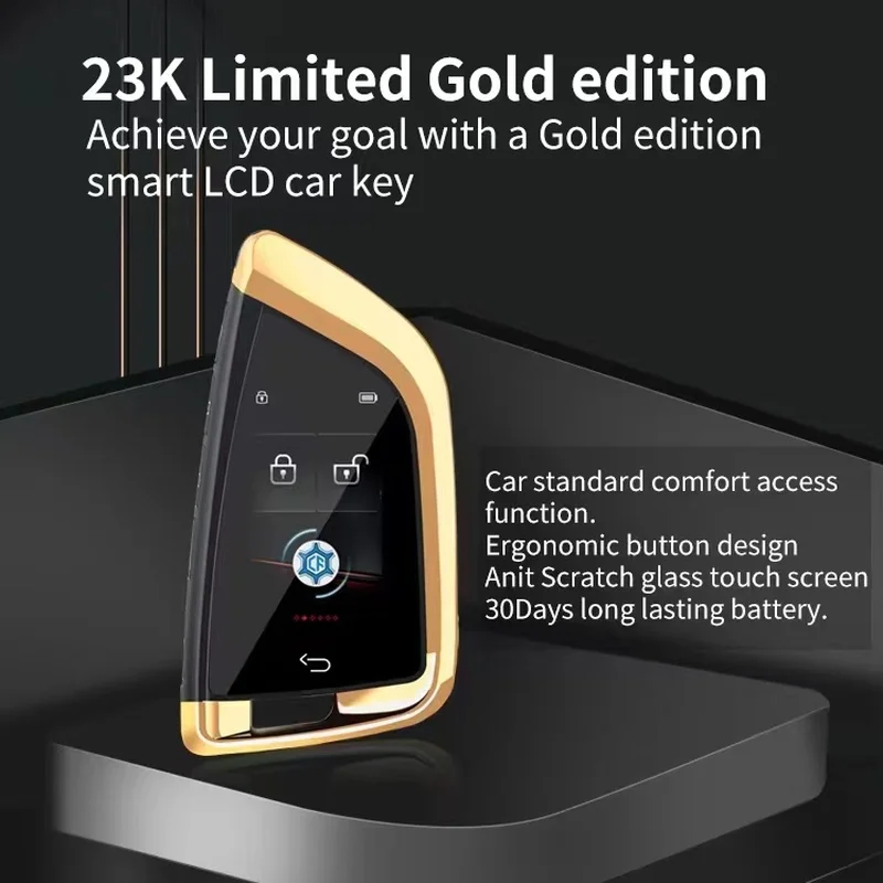 Limited Edition with Certificate English Universal CF568 Smart LCD Screen Key Remote Start Keyless Entry for BMW/KIA/Hyundai/VW
