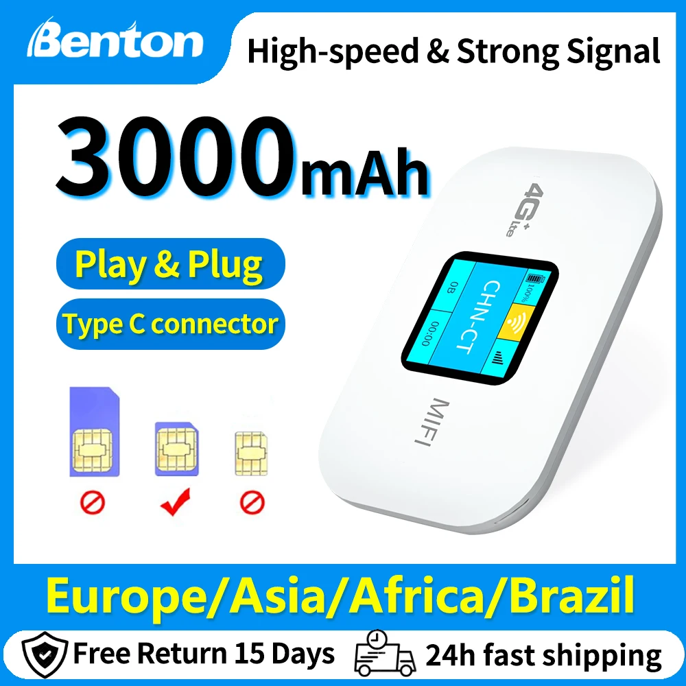 Benton 4G Lte Wifi Router Wireless Portable Unlock Modem Mini Outdoor Hotspot 150mbps Pocket Mifi Sim Card Slot Repeater 3000mah Benton 4G Lte Wifi Router Wireless Portable Unlock Modem Mini Outdoor Hotspot 150mbps Pocket Mifi Sim Card Slot Repeater 3000mah