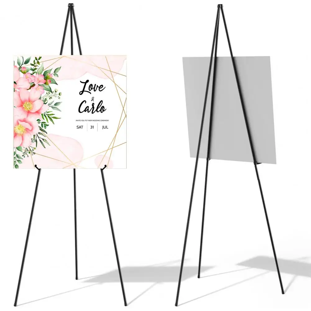 

Metal Display Stand Adjustable Height Anti-slip Collapsible Fixed Poster Wedding Sign White Storage Art Easel Stand with Clip