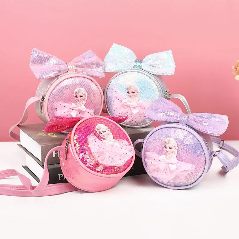 Disney Girls Shoulder Bag Frozen Cartoon Crossbody Bag for Children Purse Cute Portable Kids Bag Free Shipping Birthday Gift
