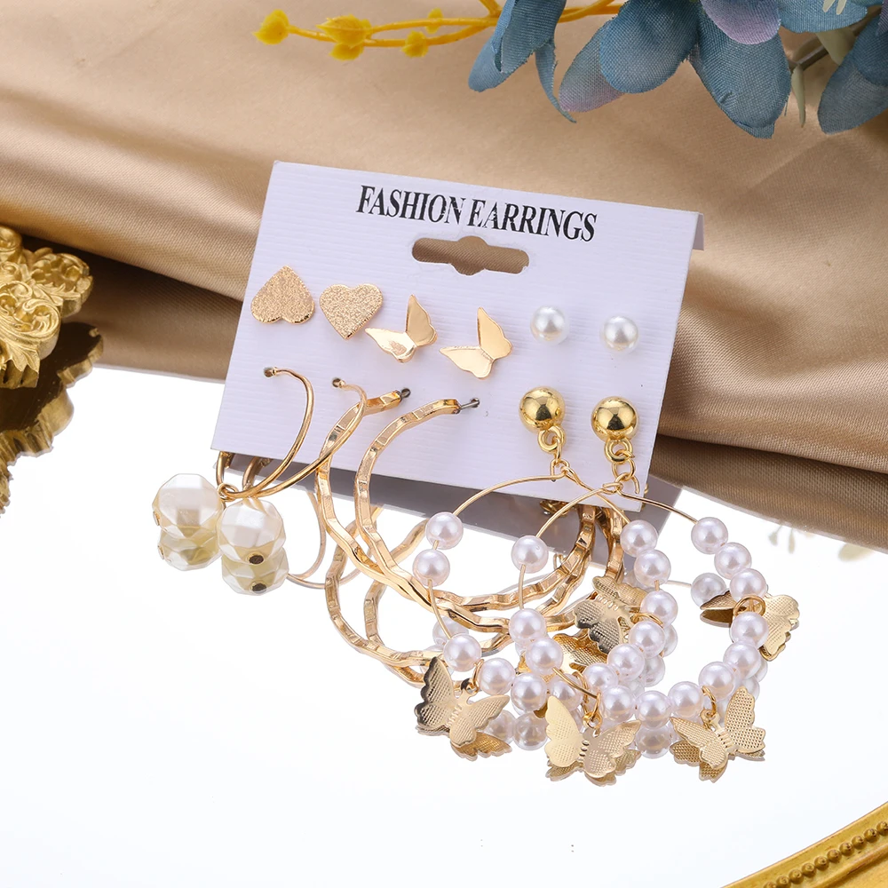 FAMSHIN 6 парт/уп. винтажные геометрические металлические бриллиантовые висячие