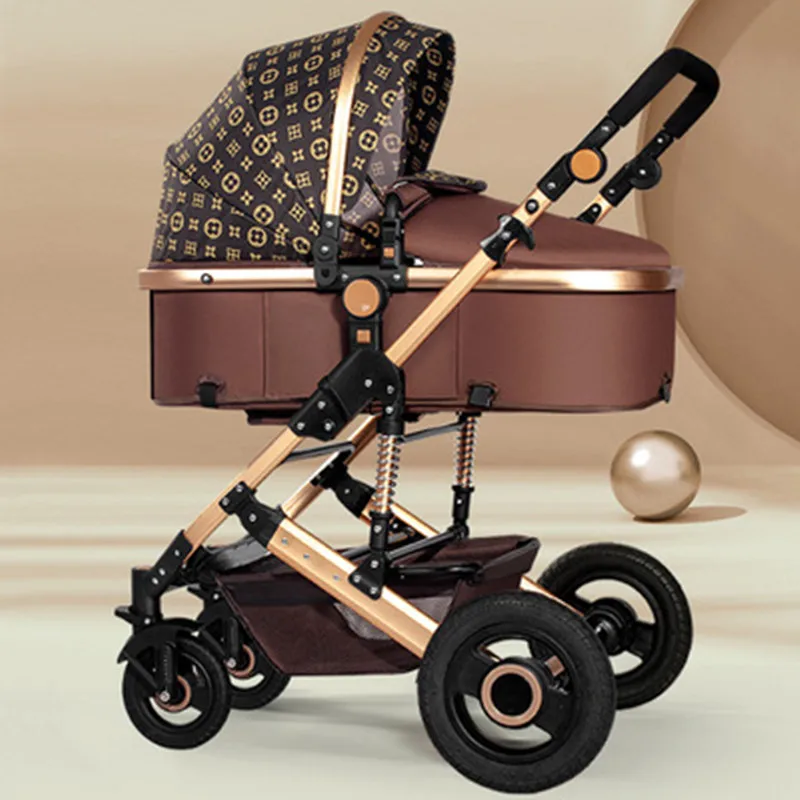 High landscape 2 in 1 Baby stroller ultra light stroller folding seated reclining shock-absorbing pocket newborn carriage