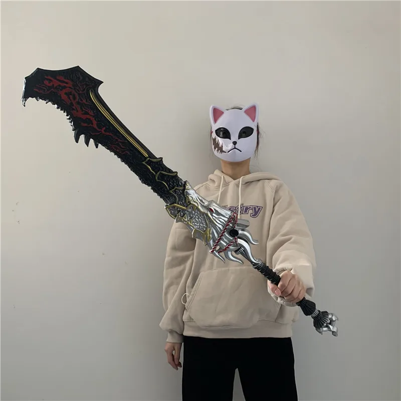 100cm Broadsword Game Naraka Bladepoint Sword Cosplay Axe 1:1 Prop Weapon Role Playing Cos Ghost Safety PU Model Toy - купить по