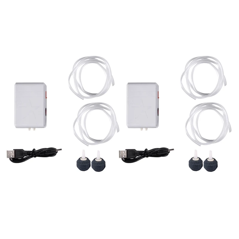 

2X USB Charging Rechargeable Air Oxygen Pump Outdoor Fish Tank Portable Oxygen Pump