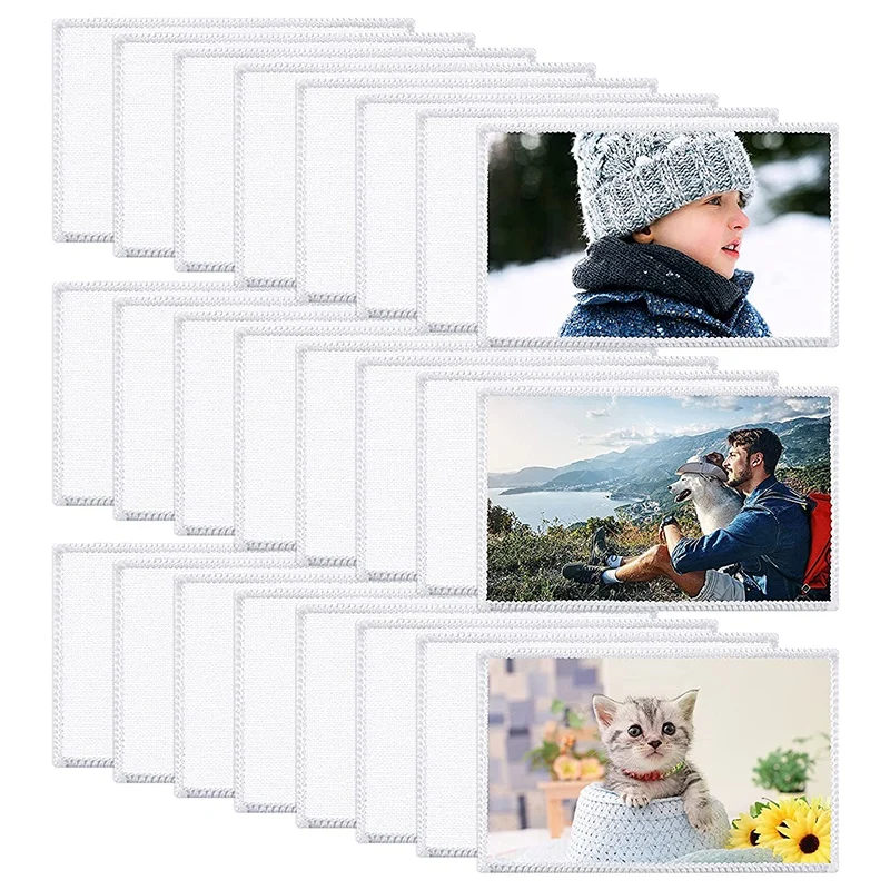 

24 Pcs Sublimation Patch Blanks Fabric Iron-On Patches Sublimation Blanks, Blank Patch Fabric Repair Patch