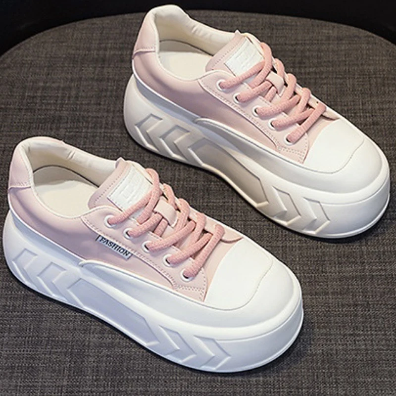 8cm Chunky Sneaker 2023 Air Mesh Genuine Leather Female Hidden Heels Casual Women Vulcanize Platform Fashion Comfy Woman Shoes