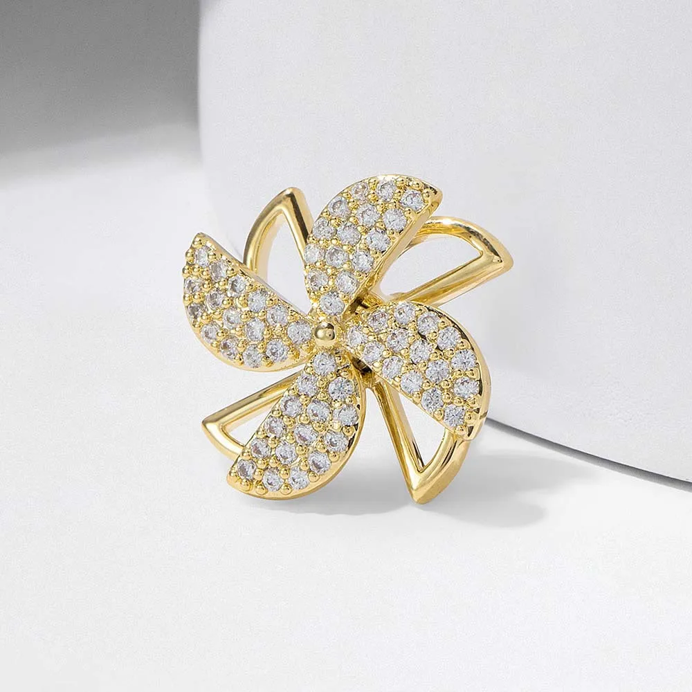 

YYSUNNY Роскошная детская вращающаяся планка для девочек модная позолоченная бутоньерка на лацкан пин костюм пальто одежда аксессуары