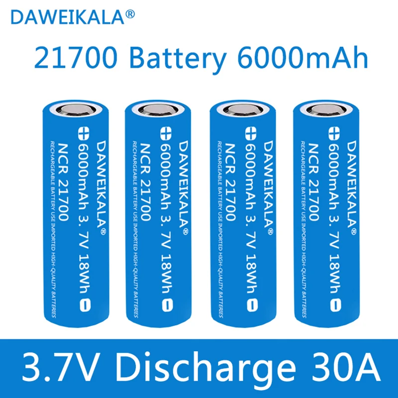 3.7V 21700 6000mAh 30A high current lithium-ion Rechargeable battery for screwdriver EV car electric bicycle batería images - 6