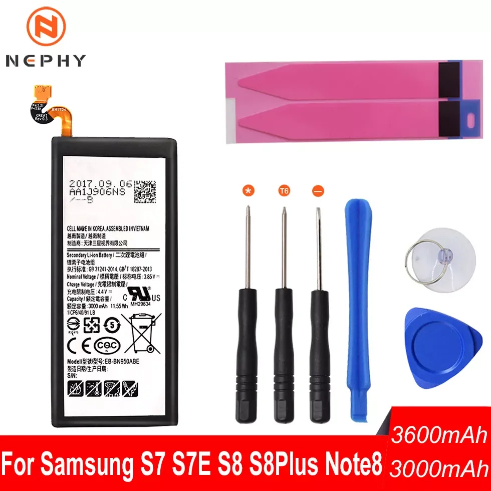 

NEW2023 Nephy Origin Battery For Samsung Galaxy S7 Edge S8 Plus Note 8 SM-G930F G935F G950F G955F N950F Duos Phone Replacement F