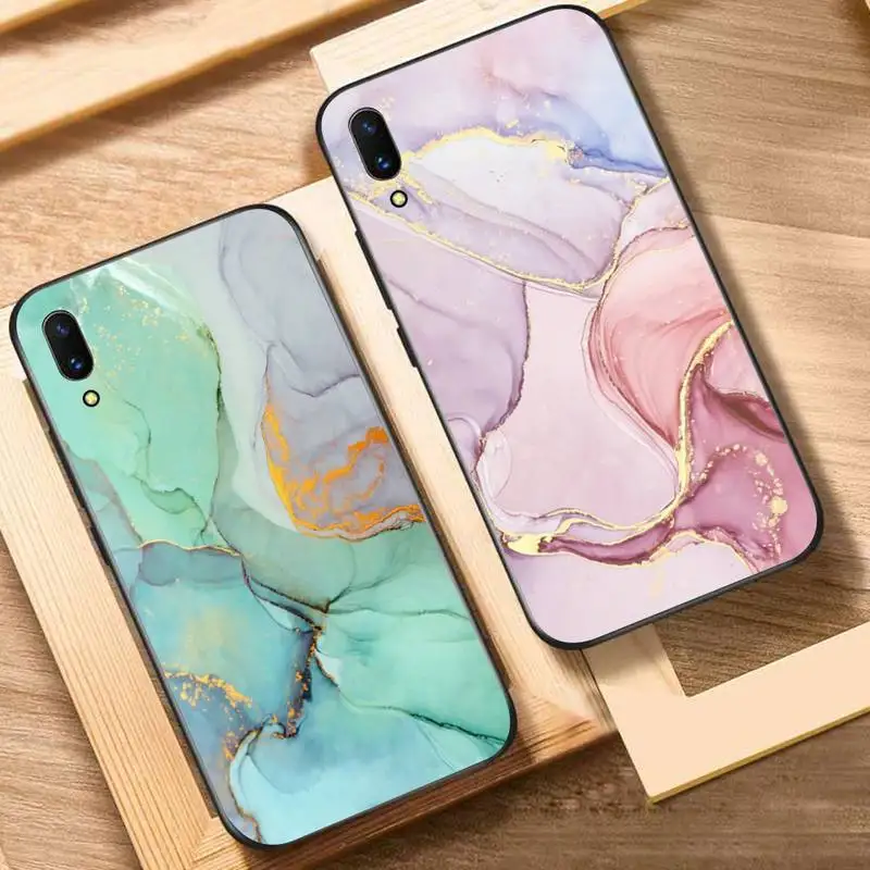 

Marble Art Phone Case for Vivo Y91C Y11 17 19 17 67 81 Oppo A9 2020 Realme c3