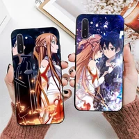 sword art online kirito and asuna phone case for samsung a51 a30s a52 a71 a12 for huawei honor 10i for oppo vivo y11 cover