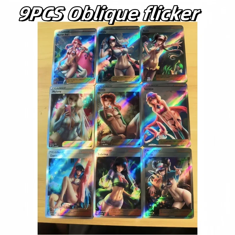 Английский DIY PTCG Pokémon Hilda Melony 9 шт./компл. три типа вспышек аниме периферийные игры