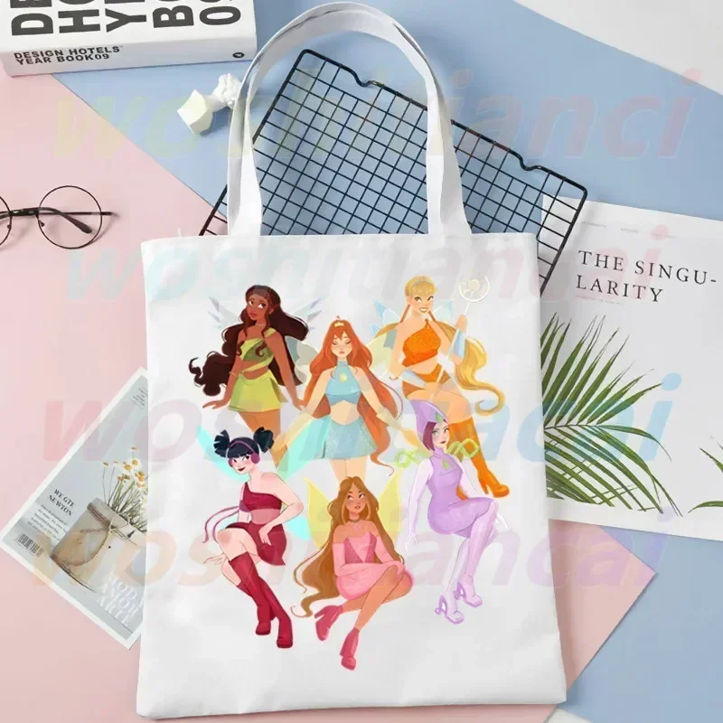 Экологичная Холщовая Сумка Через Плечо С Феями Winx И Принтом Бабочки Для Женщин