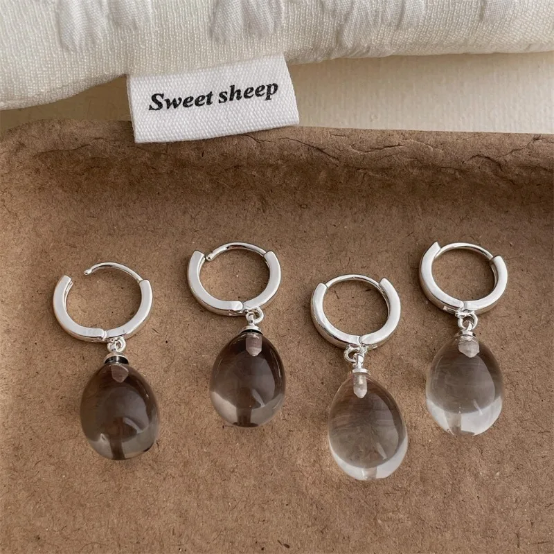 Minar новые минималистичные прозрачные серые акриловые серьги-кольца с каплями