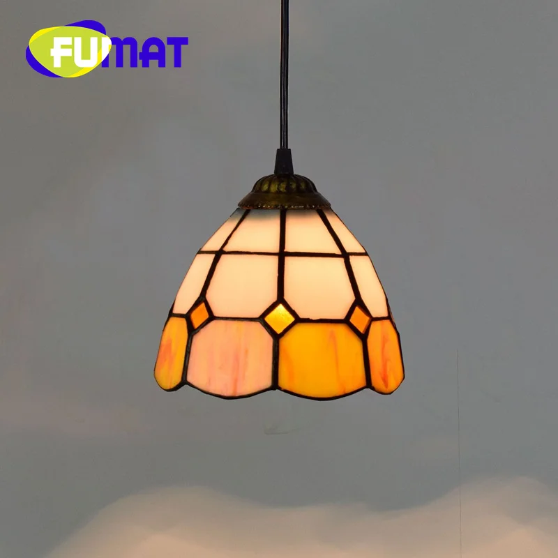 

FUMAT Tiffany stained glass chandelier Art Deco hallway balcony Hallway Living room Study small chandelier pastoral style