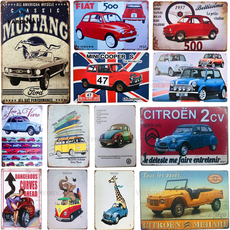 Металлические плакаты в стиле ретро популярный автомобильный значок винтажные