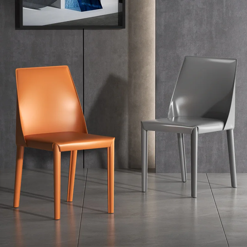 

Итальянское минималистичное кожаное кресло-сидение, роскошное эргономичное кресло для дома в индустриальном стиле, кресло для ресторана