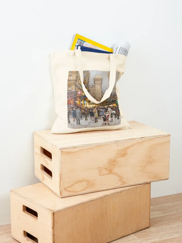 Porte Saint Denis Paris (20-й век) -ène Eug Galien Laloue Tote Bag Сумки для конфет сумка-тоут женская сумка