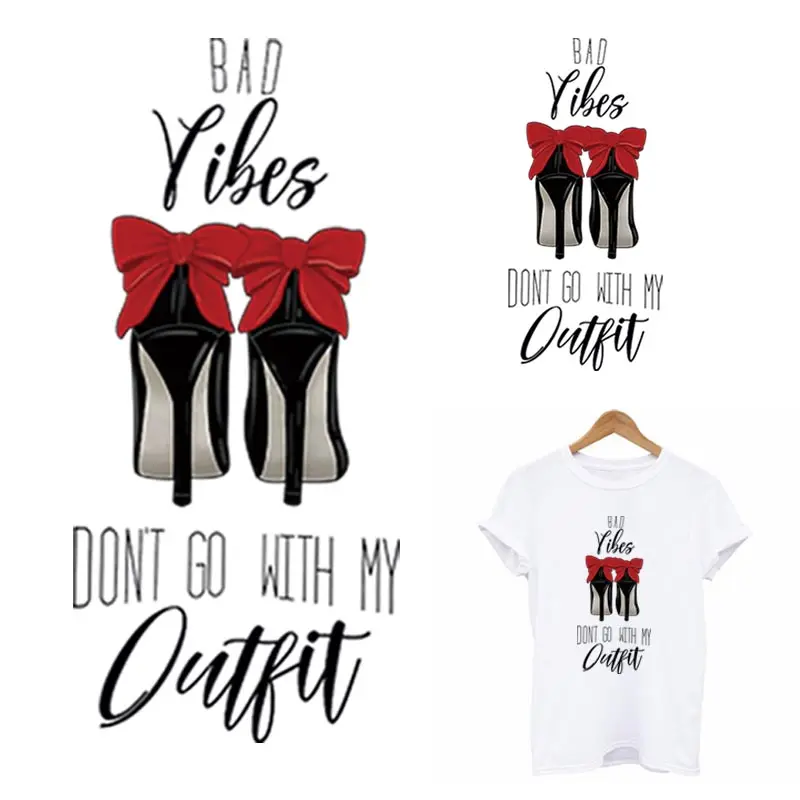 

DIY Heat Transfer Washable Applique Sticker on Clothes Girl T-shirt Decoration Fashion Heels Iron on Patches for Clothing