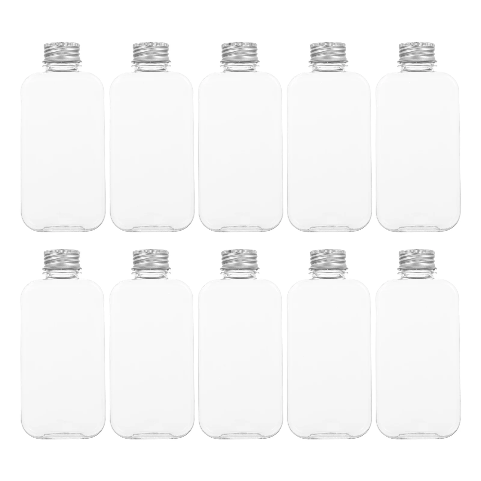 

10Pcs Drinks Bottles 350ml Empty Bottles Reusable Clear Disposable Bottles Beverage Bottles Containers Jars with Screw- on Lids