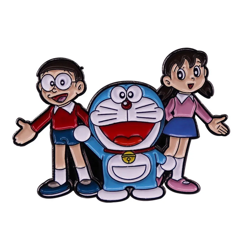 

LB3184 Japanese Anime Manga Brooch Metal Enamel Pins Cat Brooch Best Friends Badges Denim Shirt Lapel Pin Jewelry Accessories