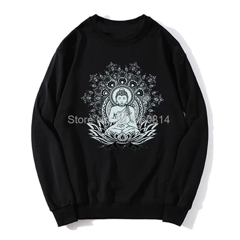 

Men Line Om Aum Yoga Buddha Chakra Meditation India Hobo Boho Peace Hoodie Men Fleece Sweater Hip Hop Sweatshirts Streetwear