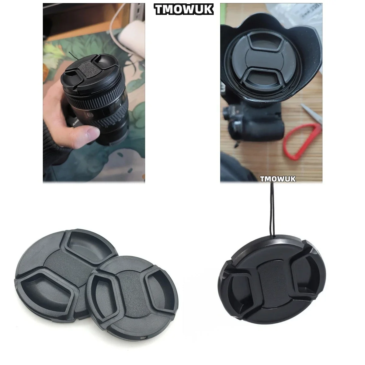 Фото Защитная крышка для объектива камеры Panasonic S1RM2 S9M2 G5 G6 GH1 GX1 GX900 ZS85 DMC-FZ600 DMC-FZ650, центральная, с фиксацией, 49 мм №1
