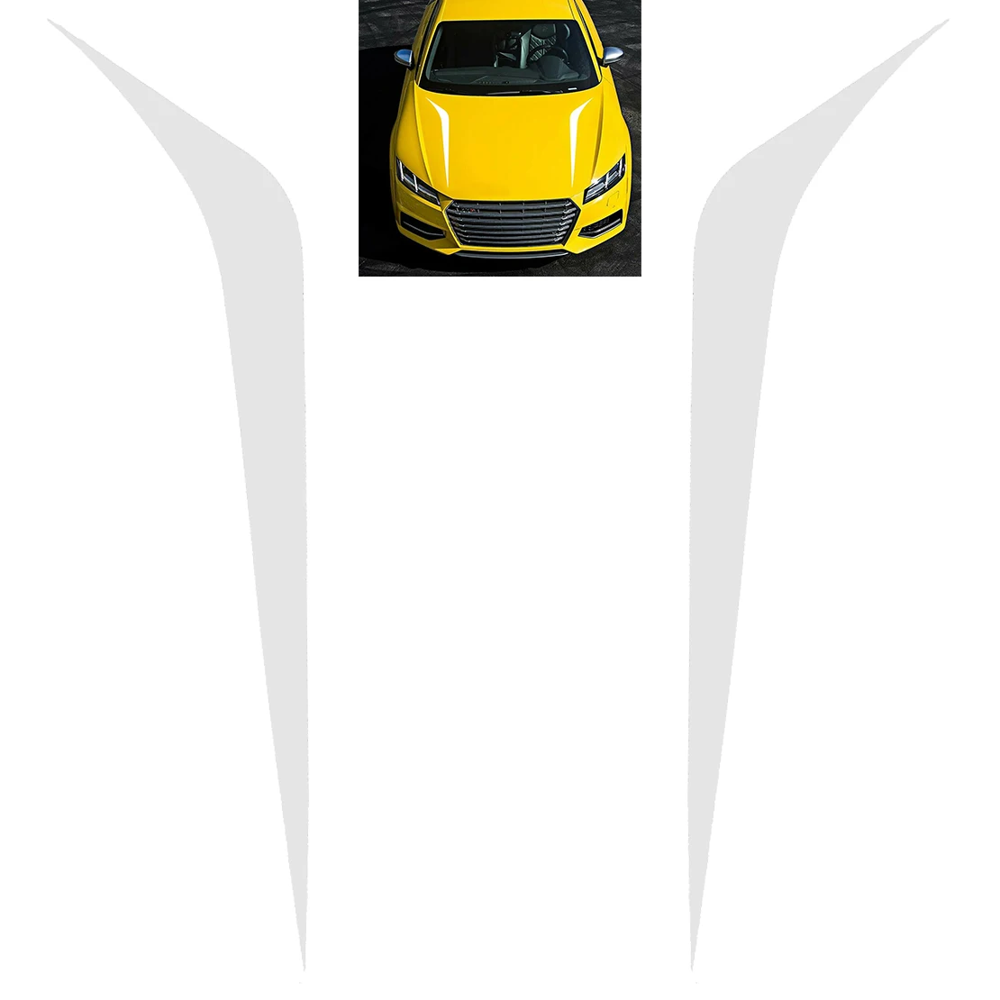 

1 пара белых ПВХ наклеек на крышу капота кузова гоночная Спортивная наклейка полосатая графическая отделка для универсального автомобиля г...