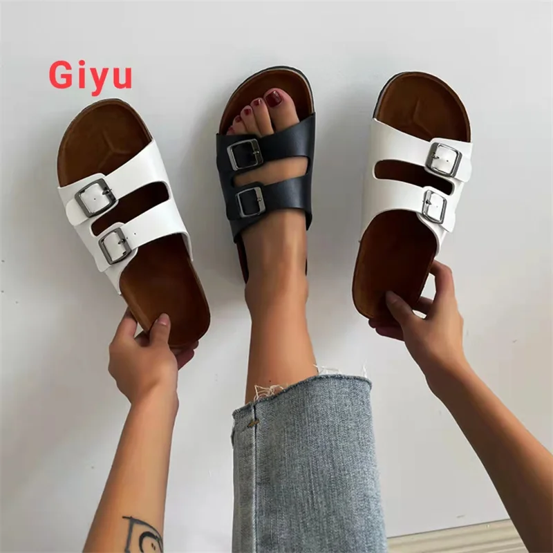 

2022 New Retro Summer Slippers Thick Sole Non-Slip Comfortable Women's Shoes Fashion Buckle Strap All-match Women's Sandals