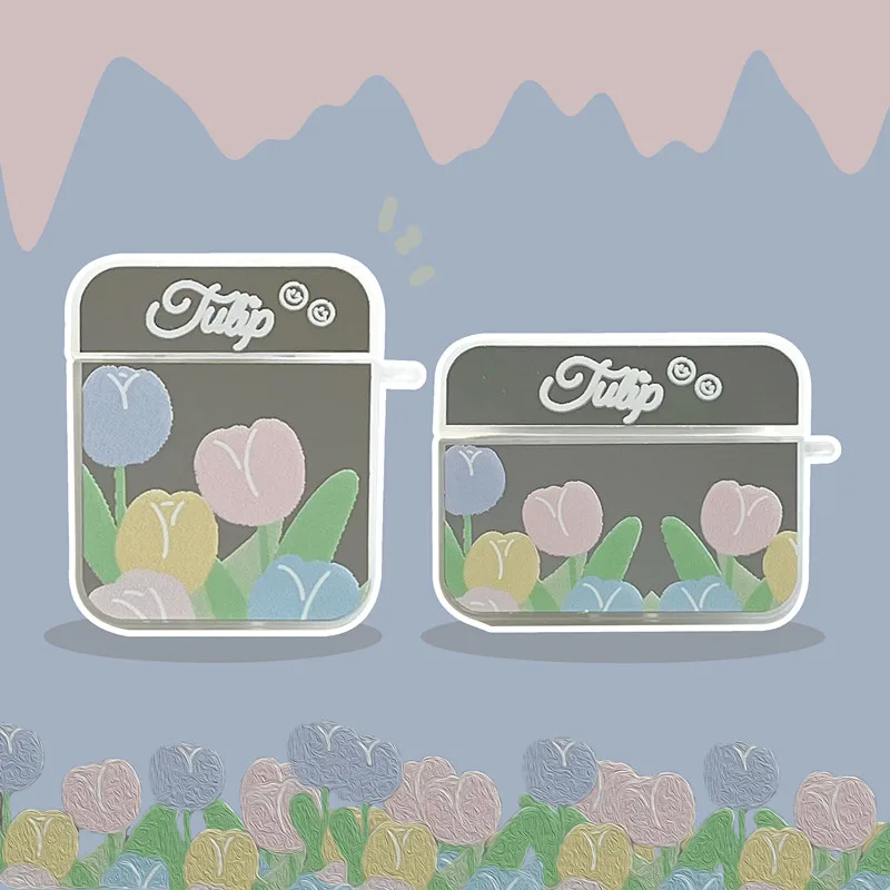 

INS tulip Mirror soft IMD For airpod pro cover earphone protection case For airpods 1 2 Pro with Hook fundas coque