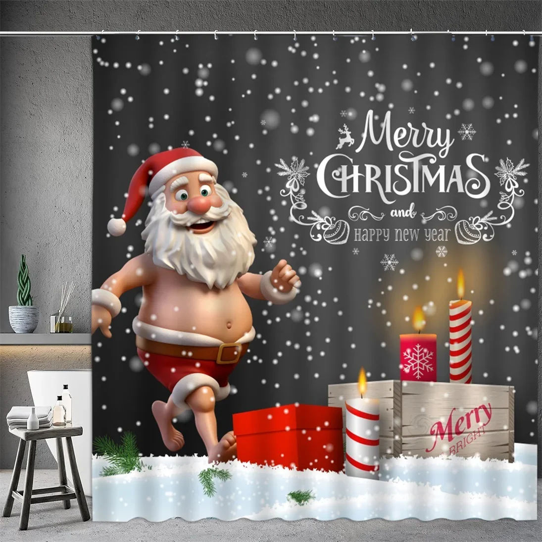 

Рождественская занавеска для душа, полиэстер