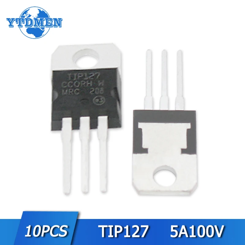 

10pcs TIP127 Darlington Transistor TO-220 Silicon PNP Transistors Set 5A 100V BJT TO220 Transistor Kit Electronic Component