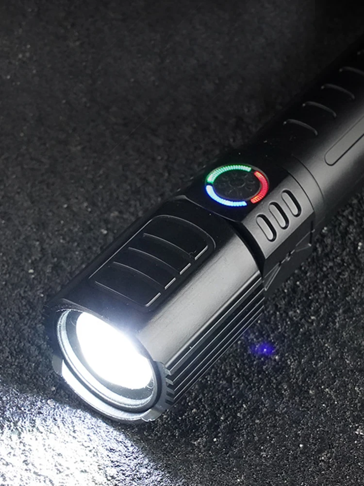 Светодиодный ручной фонарь типа C с зарядкой через USB телескопический