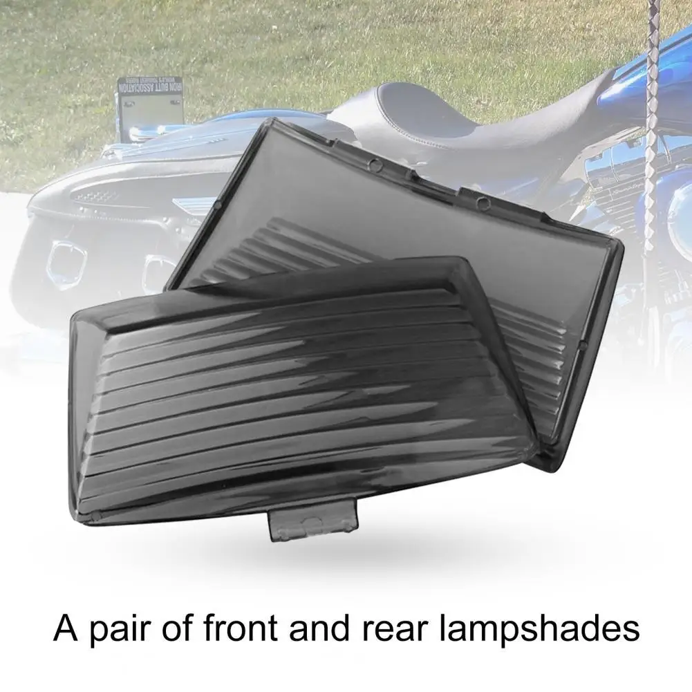 2Pcs Fender Tip Lens Cover Durable Sturdy Smoked Front Rear Mud Guard Light Cover Replacement for FLHR FLHT FLSTC