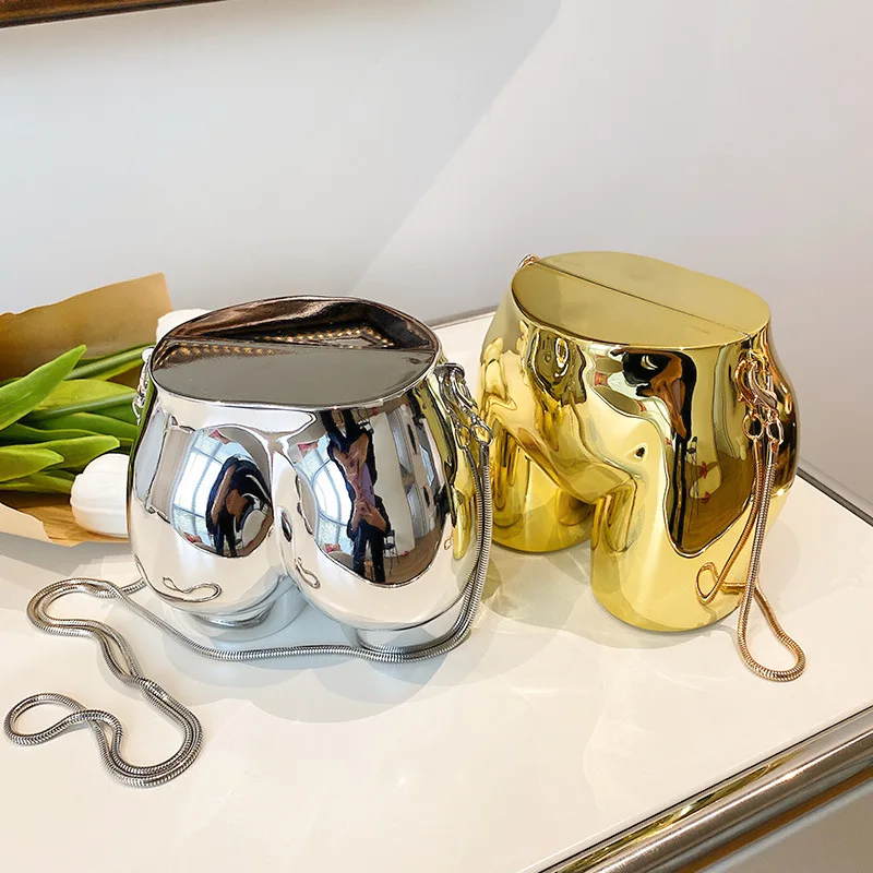 Cute Acrylic Box Bag Harajuku Purses and Handbags Metallic Chains Shoulder Crossbody Bags Coins Designer Bag Party Evening Bags