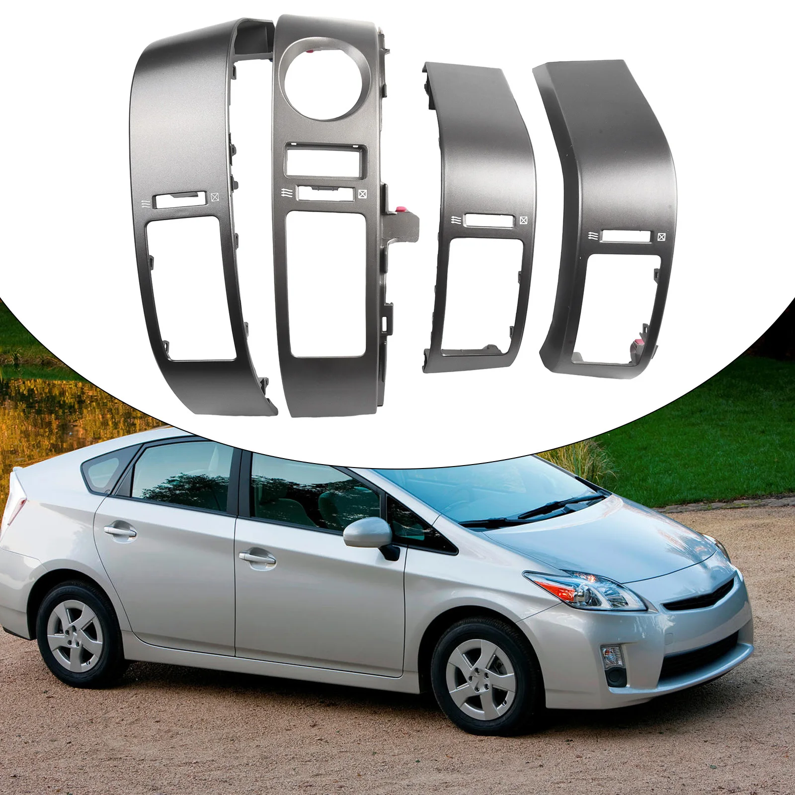 

4pc/Set Brand New Center Inner A/C Dash Air Vent Cover Trim For Toyota For Prius 2004-2006 #55670-47060 Car Decorative Parts